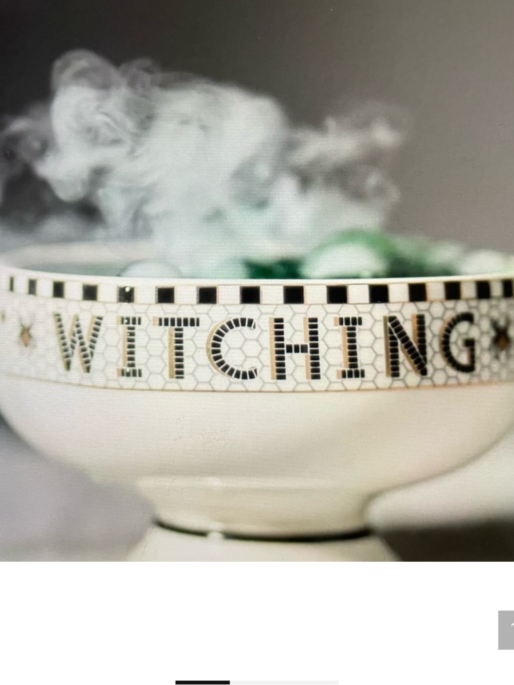 Anthropologie Bistro Tile Nut Bowl Black Cat Witching Hour Halloween New